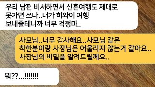 남편 회사의 비서가 돈이 부족해 신혼여행을 못 간다고 하자, 내가 하와이에 보내주겠다고 하니 남편의 비밀이 드러나고, 놀라운 상황이 벌어진다. [라디오드라마][사연라디오][카톡썰]