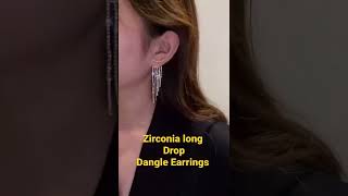 # style statement zirconia long drop dangle earrings only on Richa fashion hub 9899655650#short
