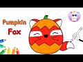 How To Draw A Pumpkin Fox Squishmallow | Halloween Art
