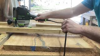 Flattening a Cherry Slab with a Router Sled