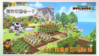 【ドラクエビルダーズ2】36_牧場までの道と畑（自動で水やり！）【青の開拓地Part 14】