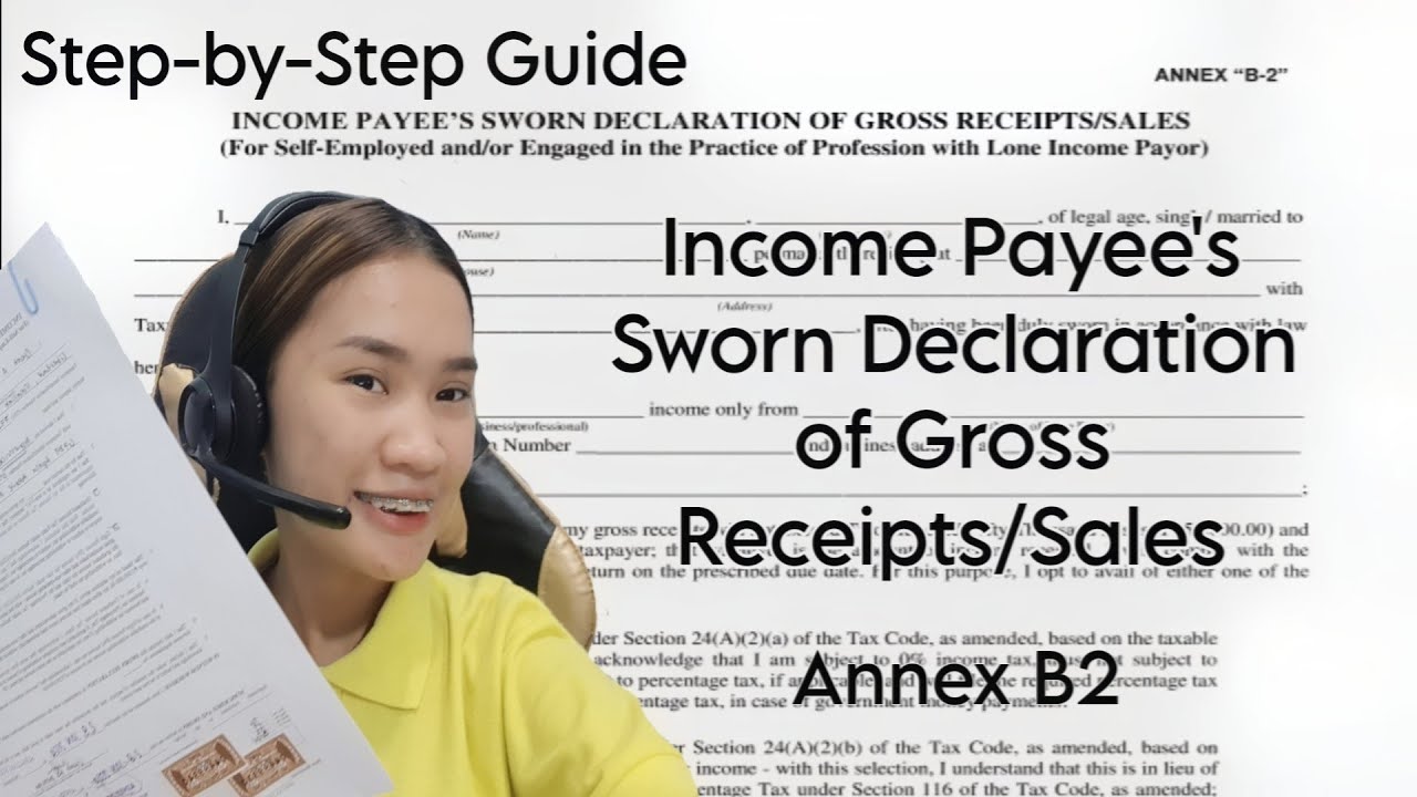 Income Payee's Sworn Declaration Of Gross Receipts/Sales 2024 | Cleah ...