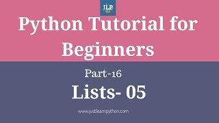 Python Tutorial For Beginners - Part - 16 - Lists - Part - 05