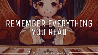 「 Remember Everything You Read 」 subliminal