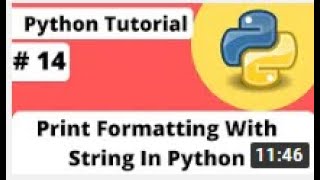 Let 14 Print Formatting With String In Python | Python Tutorial For Beginner | YouTube | Green Life