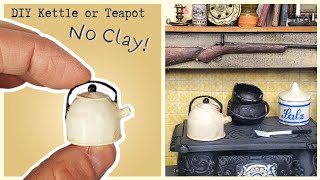 DIY miniature kettle or teapot for dollhouse • NO Clay!