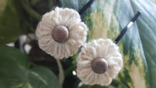 Amazing trick with pencil | Easy woolen flower craft idea / no crochet / yarn flowers