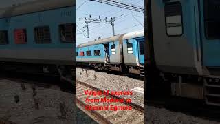 12636 Vaigai sf express from Madurai to Chennai Egmore. shooting at valadi railway station