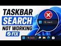 Taskbar Search Not Working Windows 11 Fix