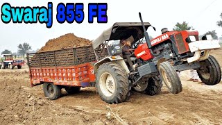 Swaraj 855 FE Tractor stuck in heavy load Raju ki Masti | Swaraj Tractor Trolley video