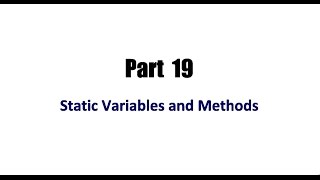 Java Programming Beginner Tutorials Part 19: Static Variables and Methods