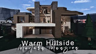 Warm Hillside Modern Mansion 100k | NO LARGE PLOT| Bloxburg