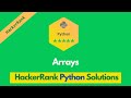 HackerRank Arrays problem solution in Python | Python problems solutions | Programmingoneonone