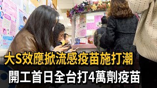 大S效應掀流感疫苗施打潮　開工首日全台打4萬劑疫苗－民視新聞