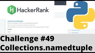 Hackerrank Python | Challenge #49 | Collections.namedtuple