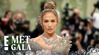 Jennifer Lopez GLITTERS in a Silver See-Through Gown! | 2024 Met Gala