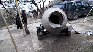 Homemade concrete mixer. ხელნაკეთი ცემენტის მიქსერი Бетономешалка своими руками