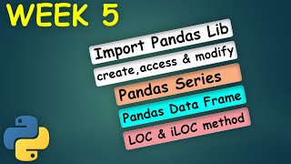 Week 5 | Introduction to PYTHON for Beginners | Learn Data Science | MiTutorials