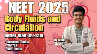 Body Fluids and Circulation for NEET 2025 | Better than OneShot | Class 11| All PYQs and Short Notes