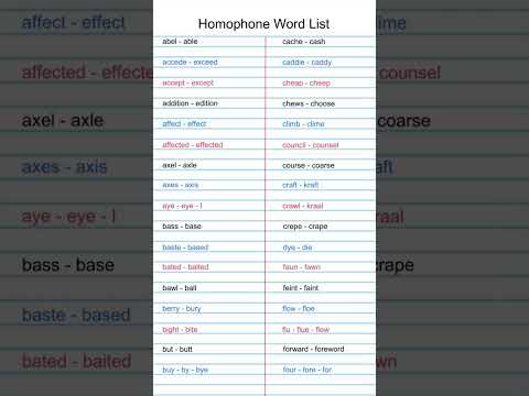 What are the most homophones?