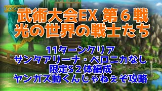 【ドラクエタクト】武術大会EX 第６戦 光の世界の戦士たち　11ターン攻略　サンタアリーナ・ベロニカなし　限定S２体編成　ヤンガス動くんじゃねぇぞ攻略