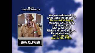 Simon Adlai Regis ~ Short Obituary
