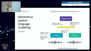 Textless NLP: towards language processing from raw audio -- Emmanuel Dupoux