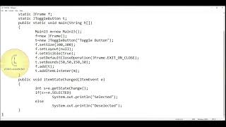 Java | Swing class 'JToggleButton add ItemListener' | CodeLearning