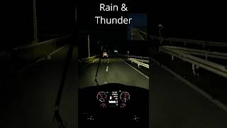 Driving in 🌧️Rain and ⛈️Thunder at Night