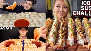 HUNGRY MUKBANGERS EATING 100X OF FOOD!🤯| Mukbangers extreme mukbang challenge