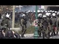 protesters and police clash in athens on deadly train crash anniversary