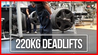 220kg (485lbs) Deadlift Workout | Zuby Fitness