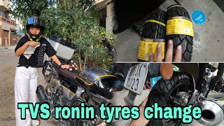 TVS ronin tyres changed 🫣Better grip | Better Braking | Brand? Cost? 🥶😇 All Details