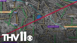 Here's the path the tornado took in West Little Rock, Arkansas on Friday