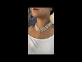 vintage diamond akoya pearl platinum triple strand choker necklace