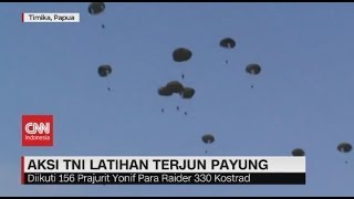156 Prajurit Yonif Para Raider 330 Kostrad Terjun Taktis di Timika Papua