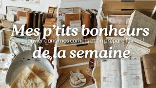 📔 Mes p’tits bonheurs de la semaine • janvier dans mes carnets \u0026 préparation de février 🥞