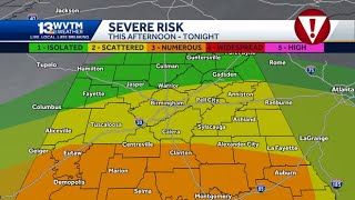 Tracking Alabama severe weather and flooding in Alabama's forecast: Damaging winds and tornado risk