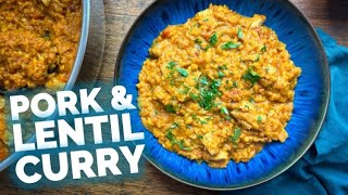 This pork and lentil curry is only 283 calories! So tasty and healthy!