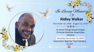 Mr. Ridley Walker - Thanksgiving Service