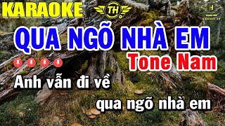 Qua Ngõ Nhà Em Karaoke Tone Nam Nhạc Sống | Beat Mới Dễ Hát Âm Thanh Chuẩn | Trọng Hiếu