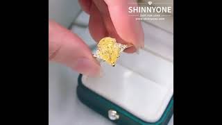 ShinnyOne Brilliant 3.0 Carat Pear Cut Fancy Yellow Engagement Ring-EG112