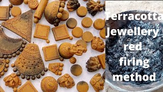 Terracotta jewelry red 🔥 firing baking method in Tamil //original crafts