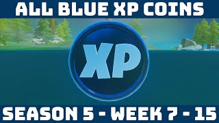 ALL 30 BLUE XP COINS (WEEK 7-15)! All Coin Locations + Map [Fortnite Season 5]