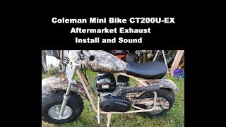 Coleman Mini Bike CT200U-EX Aftermarket Exhaust Install and Sound