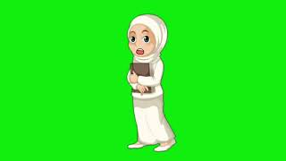 كروما فتاة تتحدث..green screen girl talking cartoon