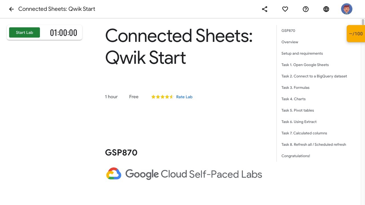 Connected Sheets Qwik Start Gsp870 Youtube