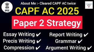 CAPF AC Paper 2 Preparation | Capf ac 2025 #upsc #capf #ias