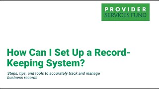 How Can I Set Up a Record-Keeping System?
