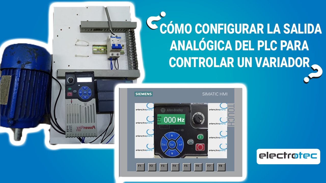 MANEJO DE UN MOTOR TRIFÁSICO CON UN PLC + VFD Y HMI - YouTube